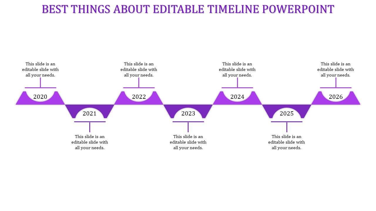 Editable Timeline PowerPoint Presentation-Purple Color